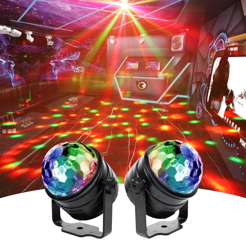 HCWE USB MINI Magic Ball Family Party Led Lighting Carrying Bracket Disco Car UV Atmosphere Light Decoration Family Party Light