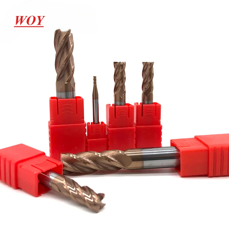 

WOY HRC55 4Flutes Lengthern End mill Milling Cutter Alloy Coating Tungsten Steel Carbide endmills cutting tool CNC maching