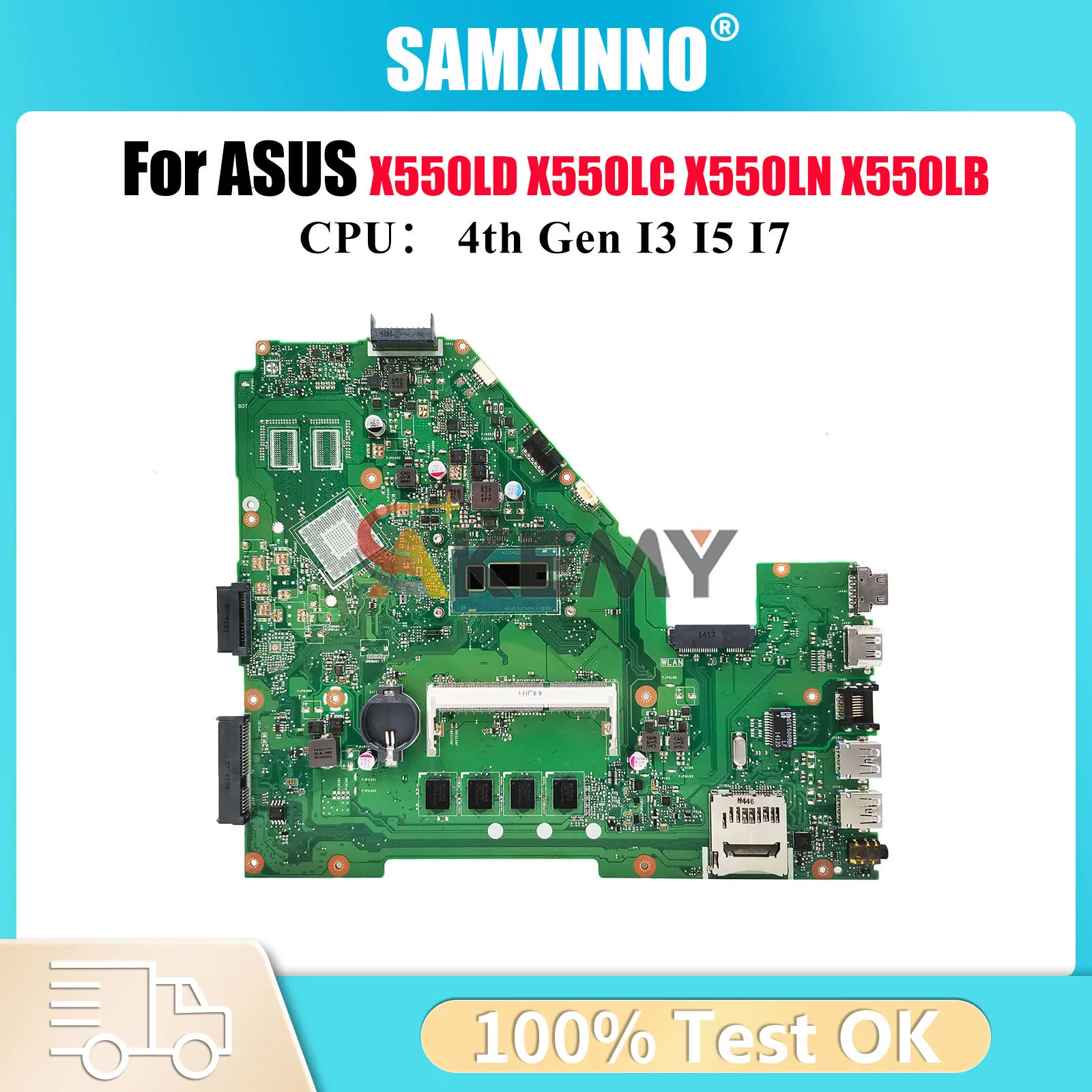 

Материнская плата для ноутбука X550LA ASUS VivoBook X550L X550LD Y581L R510L X550LC X552L X550LB X550LN с процессором I3 I5 I7 stk