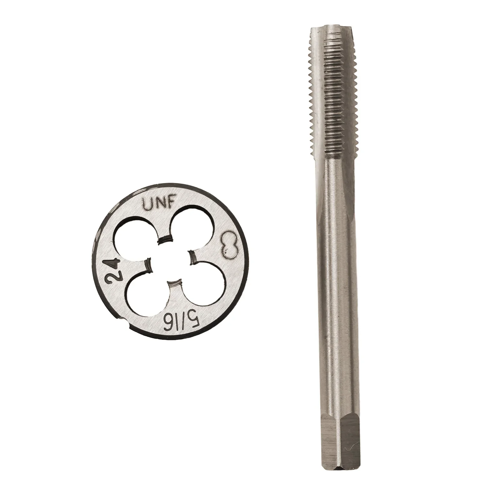 

Drilling Tapping Tap Die Set 5/16" -24UNF HSS Right Hand Thread Round Straight Flute Brand New For Muzzle Work