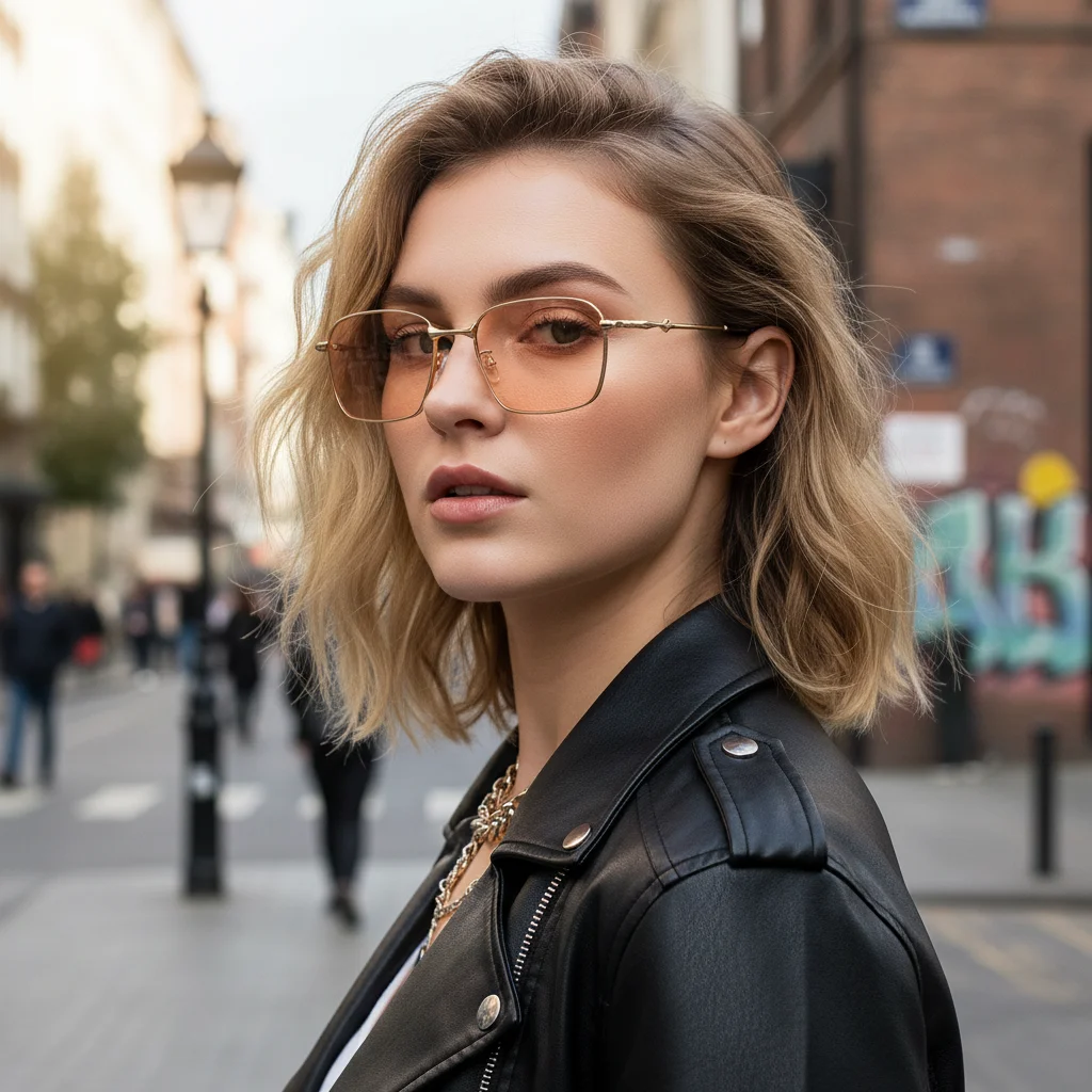 Sophisticated Mature Style Metal Thin Frame Sunglasses, Square Design & Face Slimming For Trendy Versatile Style 2184