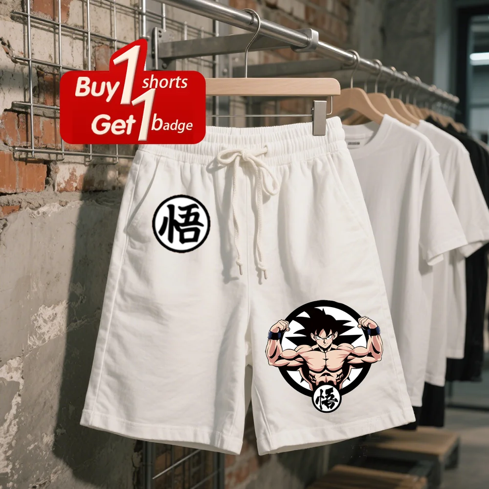 

Мужские шорты Dragon Ball Goku для фитнеса с принтом мышц, летняя одежда Y2k, женские повседневные шорты пяти дюймов, быстросохнущие брюки большого размера