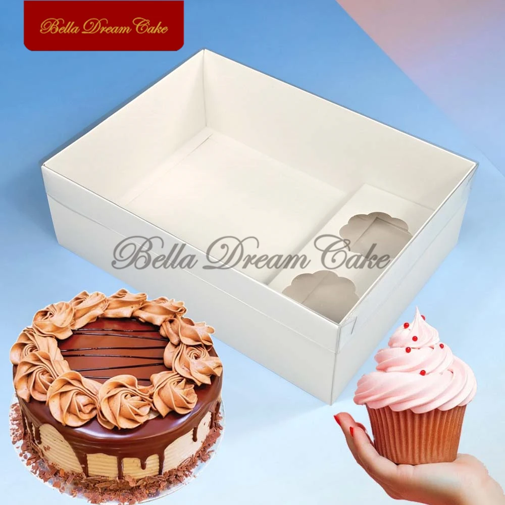 Mini Cake and Cupcake Bento Boxes With Clear Lid Dessert Muffin Cookies Packing Box Cake Tools DIY Wedding Party Baking Supplies