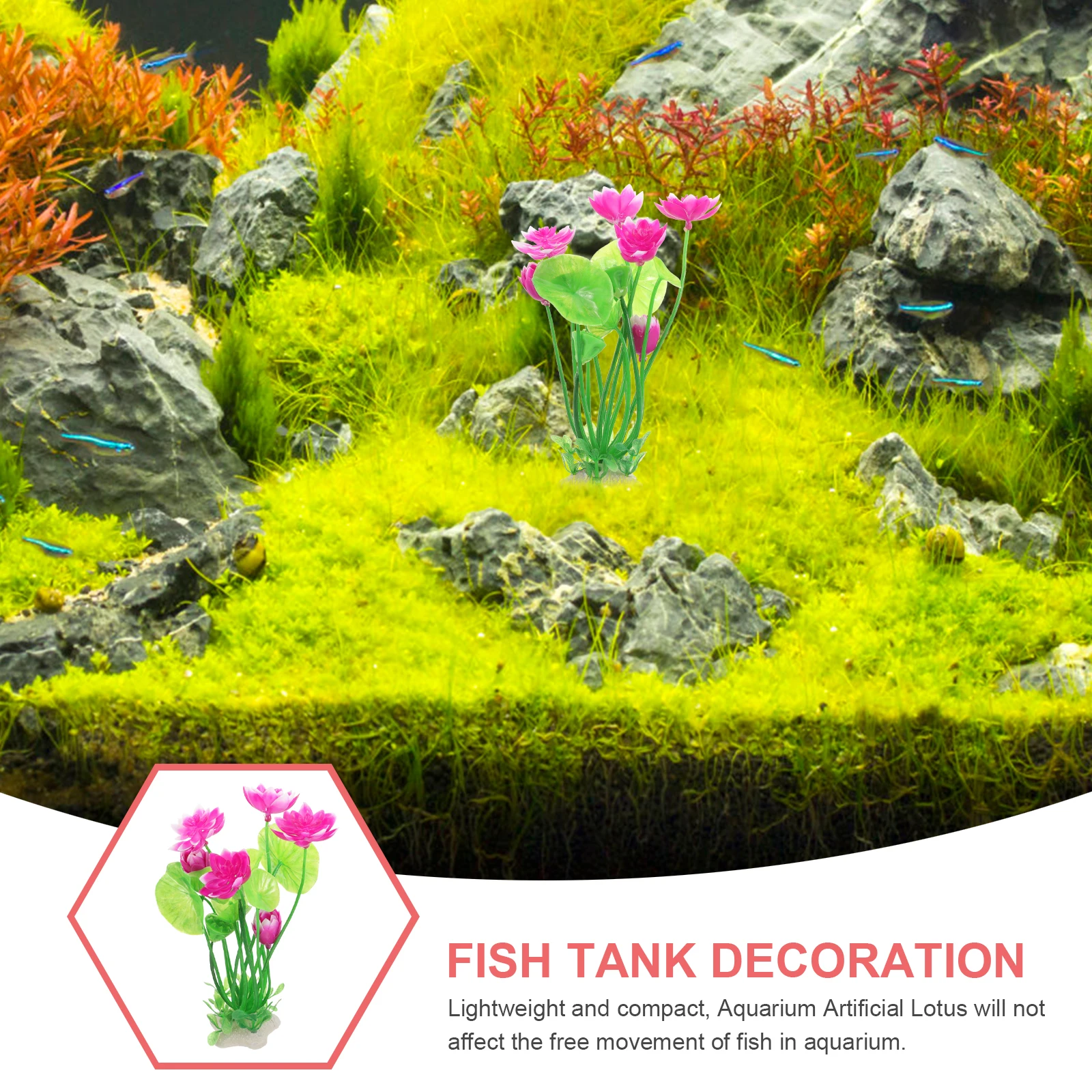 

Aquarium Lotus Flower Artificial Simulation Plant Fish Tank Decor Realistic Lightweight Aquarium Decoration Fish Tank Plants