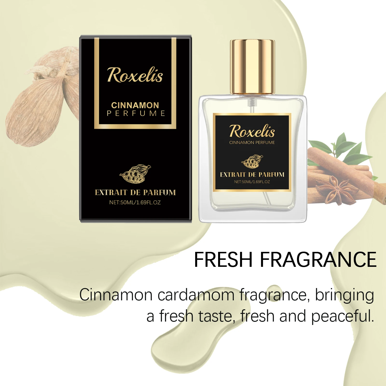 Roxelis Cinnamon Nutmeg Unisex Eau De Cologne Fresh Long Lasting_voghion.com
