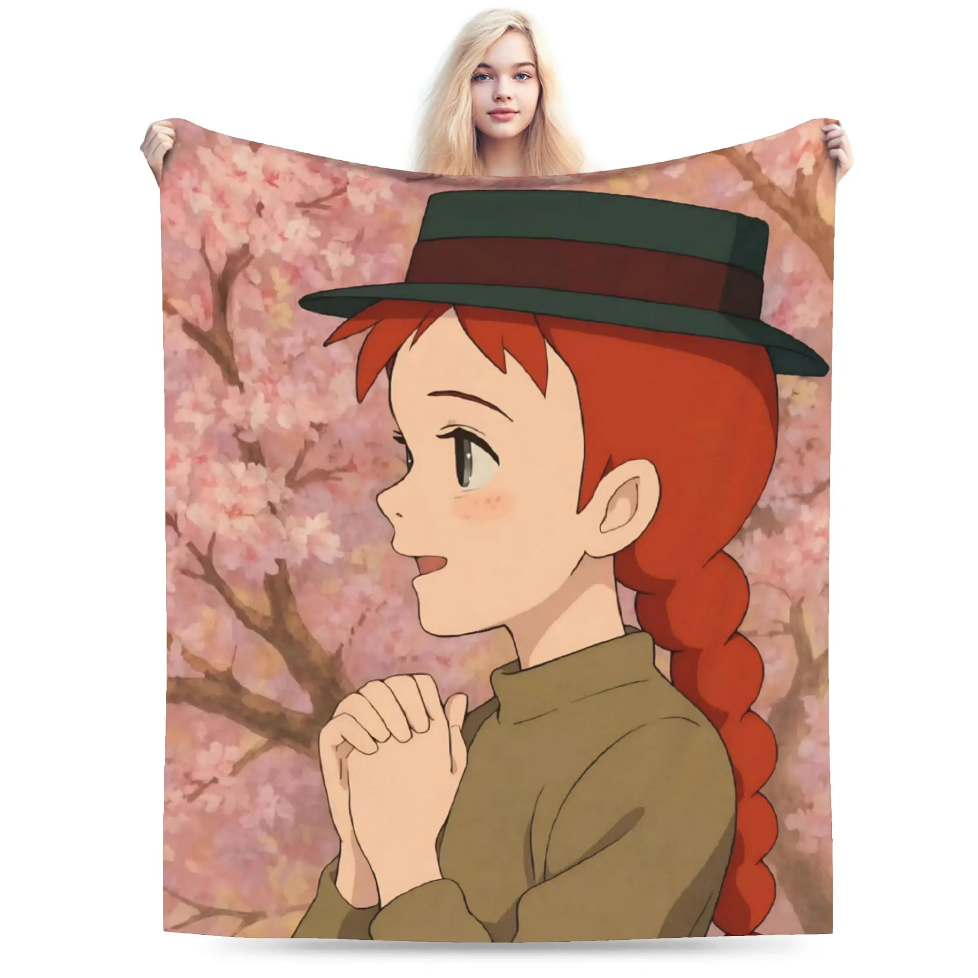 A-Anne Shirley Cartoon Blanket Multi-size Super Soft Cozy  Throw Blankets for Sofa Couch and Bed