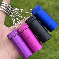 Aluminum Keychain Pendant Storage Boxes Medicine Box herb Box moisture-proof Storage Tank Container Jars Smoking Accessories