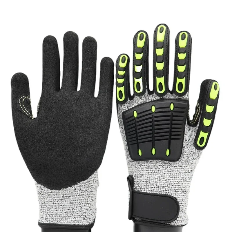 

Heavy Duty Cut Resistant Gloves Anti Impact Vibration Oil Safety Work Gloves Anti Cut Shock Absorbing TPR Mechanical Impact Resi