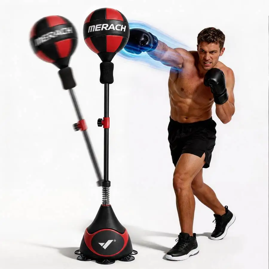 Punching Bag For Teens & Adults, Punching Bag With Stand, 53-62 Inches Height Adjustable Sand-Filled Base With Suction Cup, Boxi