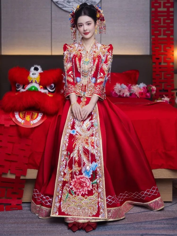 Nuovo abito da sposa in stile cinese per le spose