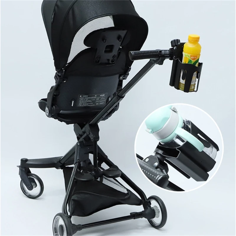 L5YF 2 In 1 Baby Kinderwagen Tasse Halter mit Telefon Halter Universal 360 Drehbare Milch Flasche Lagerung Rack Trolley Zubehör