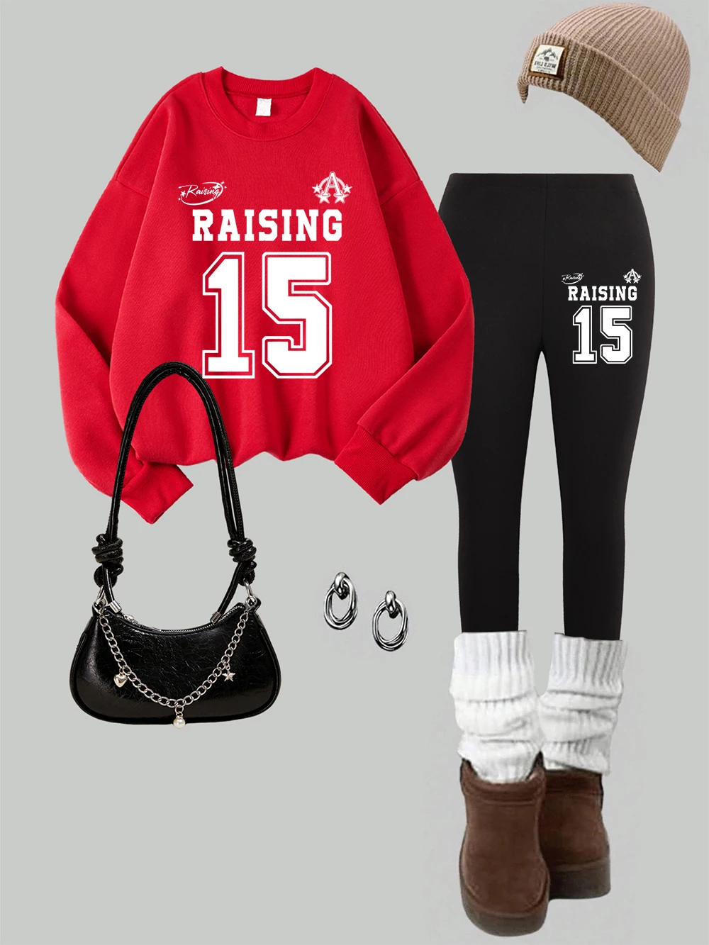 Женские толстовки с принтом из 2 предметов, комплект леггинсов, зимние теплые флисовые штаны с капюшоном, базовая женская одежда для бега