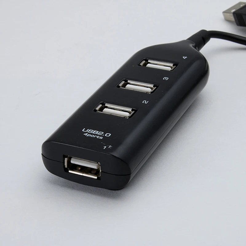 High Speed Universal USB Hub 4 Port USB 2.0 Hub with Cable Mini Hub Socket Pattern Splitter Cable Adapter for Laptop PC J17