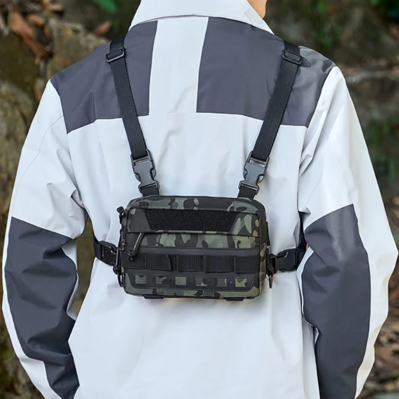 Tactical Men's Chest Bag Fishing Vest Backpack Travel Molle Nylon Camping Climbing Backpack Outdoor Vest Rig Fanny Pack Bags