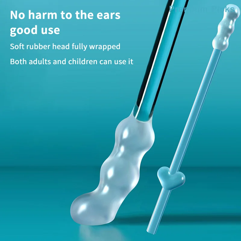 portable24PCS/Box New Silicone Disposable Ear Swabs Soft Ear Cleaner Sticky Ear Swabs Sticky Earwax Remover Stick Adults