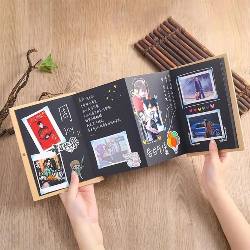 Folding Accordion Photo Album Gift Photocard Handcrafts Surprised Photo Book 10 Page Graffiti DIY Surprise Gift Family