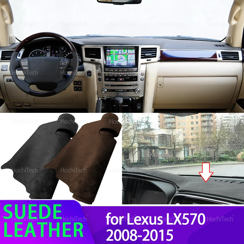 Für Lexus J200 LX570 2008-2015 Liner Anti-Slip Matte Anti-UV Wildleder Leder Dashboard Abdeckung Pad Sonnenschirm Dashmat Zubehör