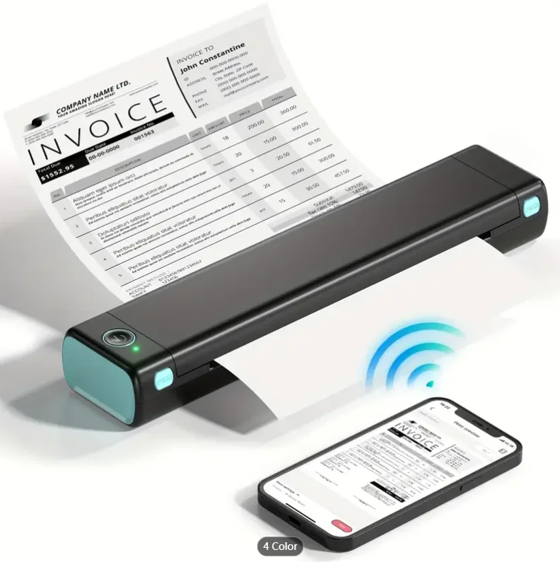 M08F Small Printer Portable Mini A4 Printer with Thermal Paper Bluetooth Wireless Printer for Phone/pad/PC