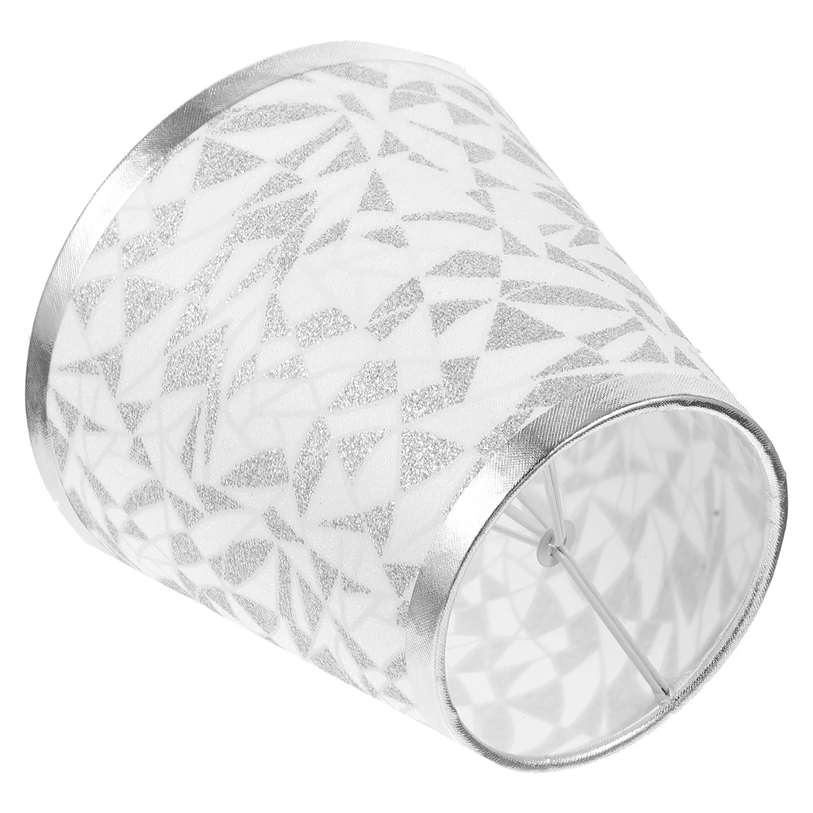 

Irregular Rhombus Lamp Shades Silver PVC Iron Mini Light Covers for Desk Bedside Modern Chandelier Replacement Parts Simple