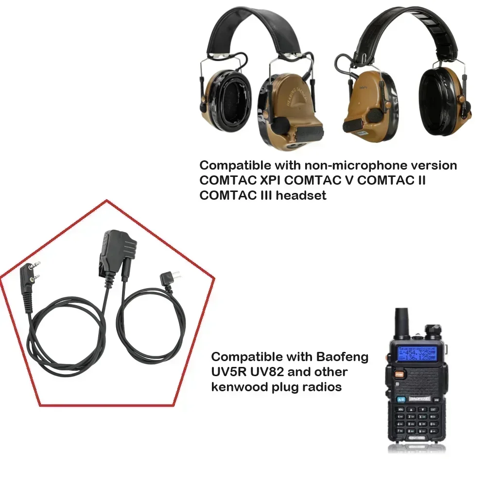 Adaptateur de casque TAC-SKY DulComm COMTAC2 pour casque de tir IPSC COMTAC, protection active des oreilles, cache-oreilles électroniques de chasse