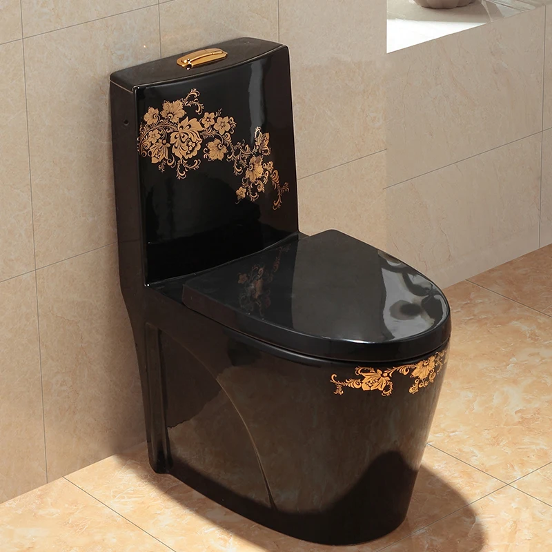 

Super-cyclone toilet European-style gold toilet ceramic water-saving deodorizing black toilet