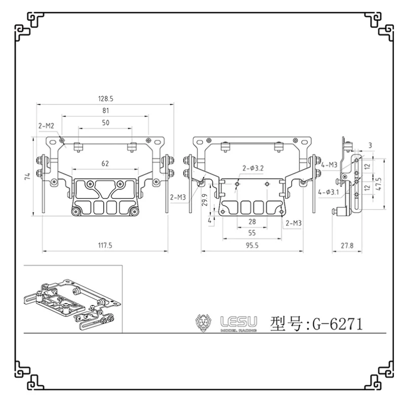 Accessoires de cabine pour camion RC 1/14 Tamiya Scania 770S, remorque tracteur LESU Tamiya