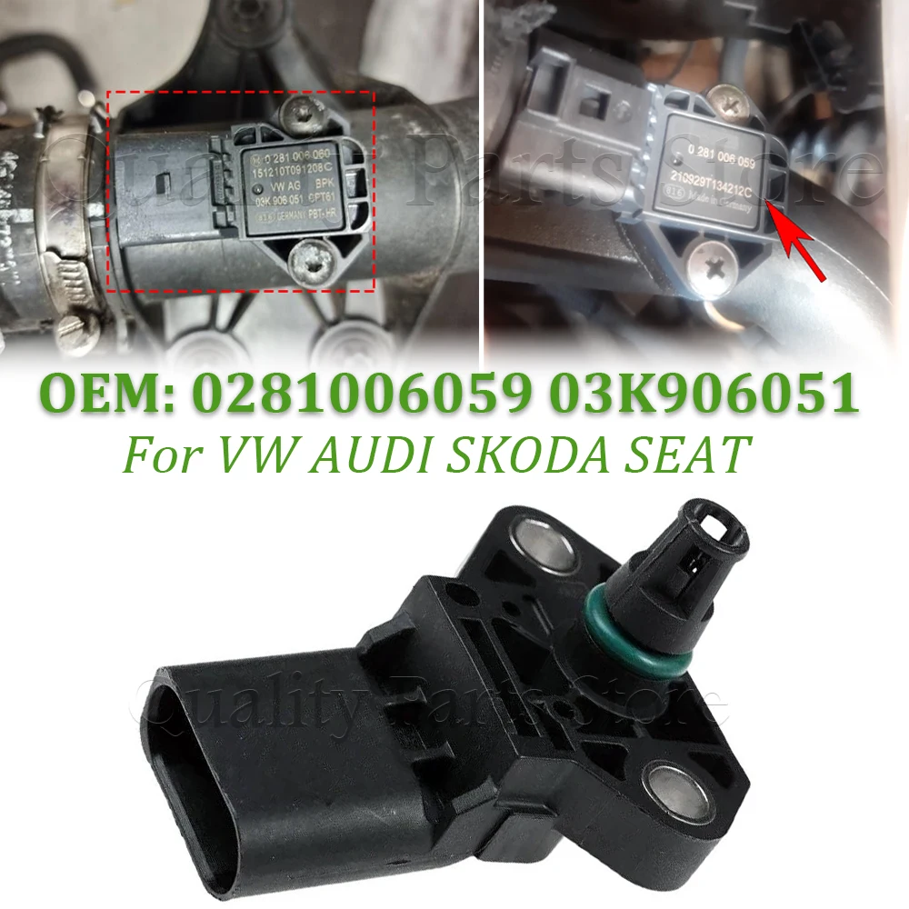 Nouveau capteur de pression MAP 1.9 Tdi 4 bars pour accessoires de voiture VW AUDI SKODA SEAT 0281006059 03K906051 0281006060