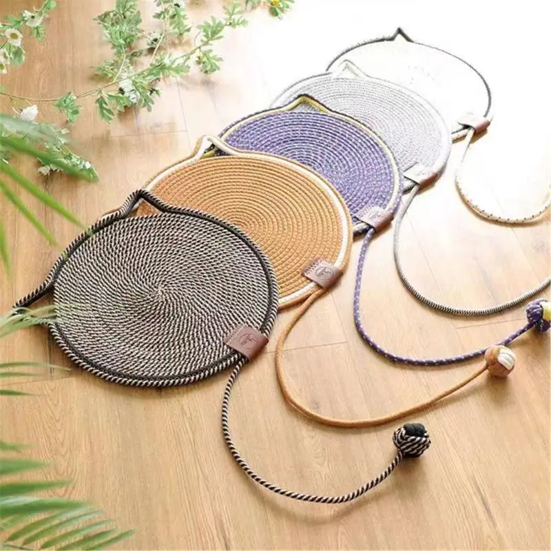 A9LA Cotton Rope Cats Scratfer Post Mat Fun Toy للقطط لطحن المخلب وتخفيف تصميم ميزة الإجهاد المقاومة للارتداء
