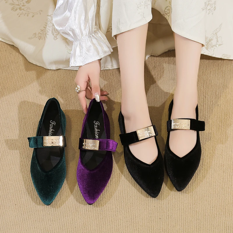 2024 New Women Pointed Toe Flats Shoes Fashion Matte Finish Single Shoes Comfortable Lightweight Loafers Women Shoes for Women