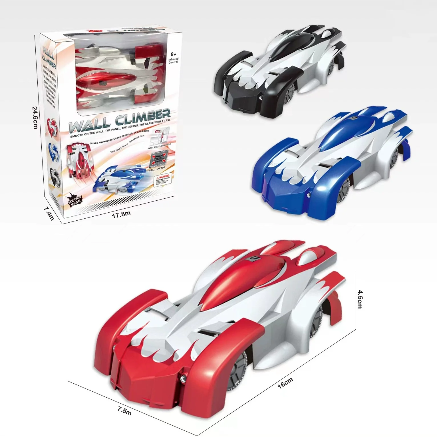 2.4G RC Wall Climbing Car Remote Control Toy Anti-Gravity Climb Wall Ceiling LED Light Racing Model Electric Toy for Kids New