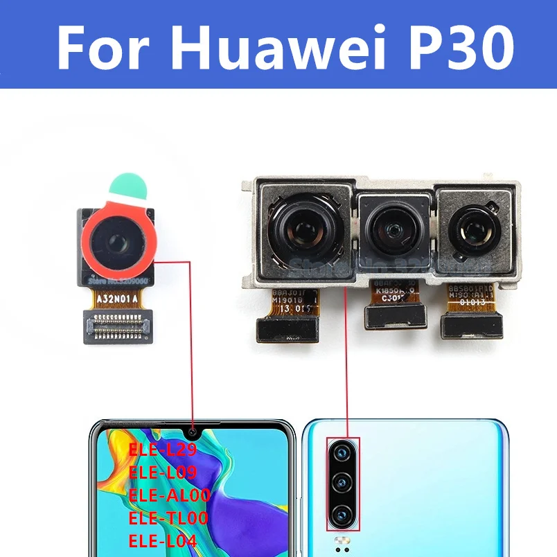 

Front And Rear Back Camera For Huawei P30 Main Facing Camera Module Flex Replacement Spare Parts
