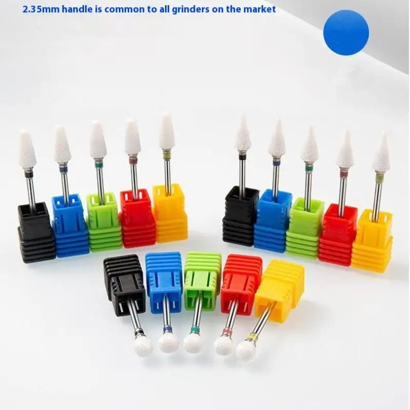 Foret à ongles en céramique et acier inoxydable, fraise pour manucure et pédicure, limes à ongles, tampon, équipement d'art des ongles, accessoire