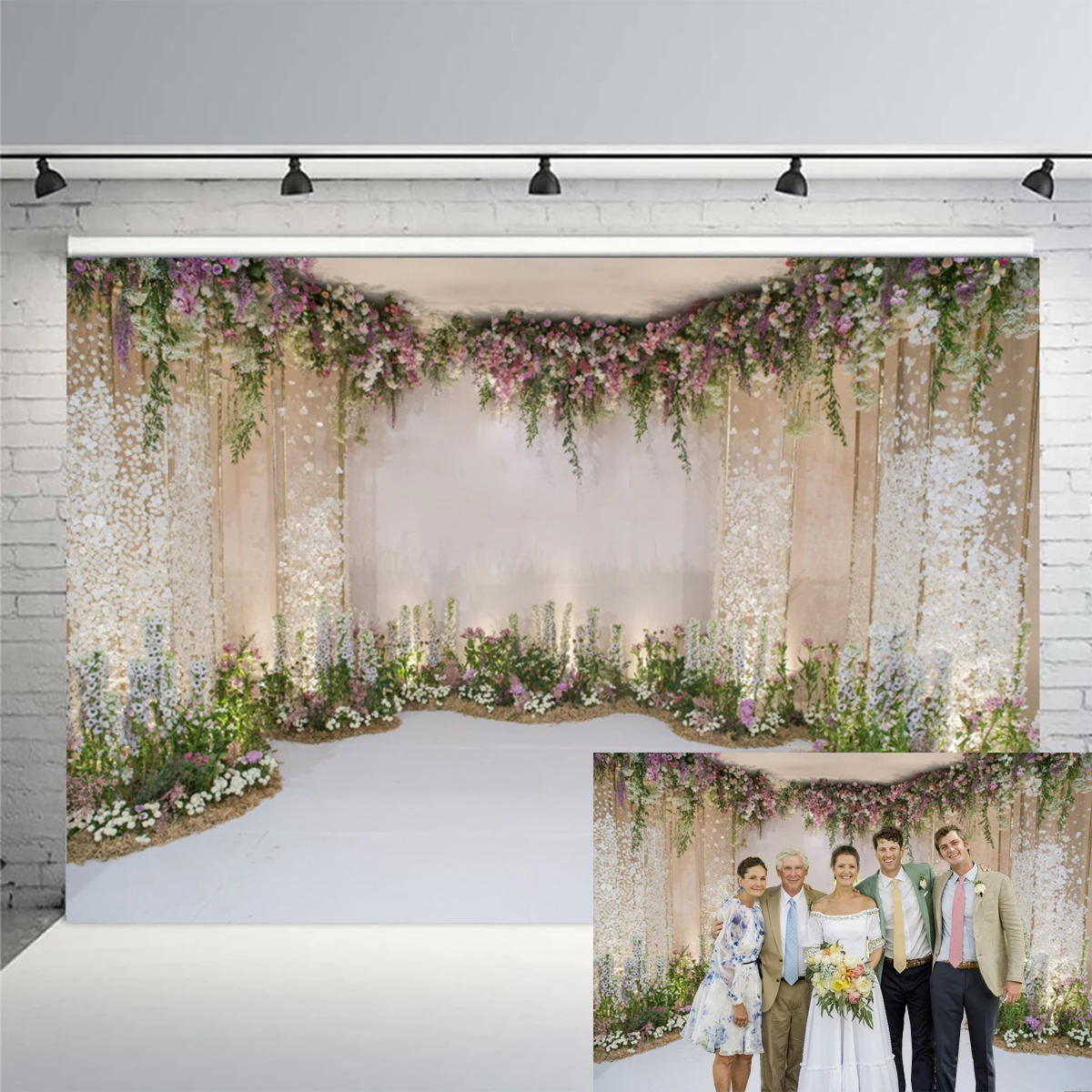 웨딩 꽃 커튼 사진 배경막, 포토콜 아기 생일 파티 장식, 사진 배경 사진 스튜디오 포토폰