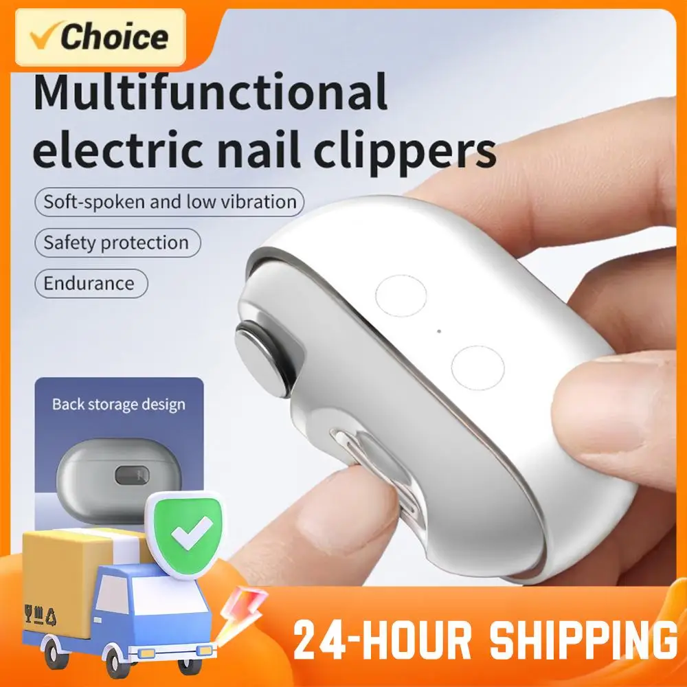 

Type-C Rechargeable Nail Trimmer Polisher Automatic Electric Nail File Cutter Anti-Pinch Nail Clipper for Children & Adults