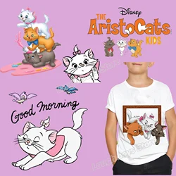 Disney The Aristocats Marie Hot Transfer Clothing Sticker Iron on Thermo Sticker Clothes Patches for Hoodie Shirt Jeans Jacket