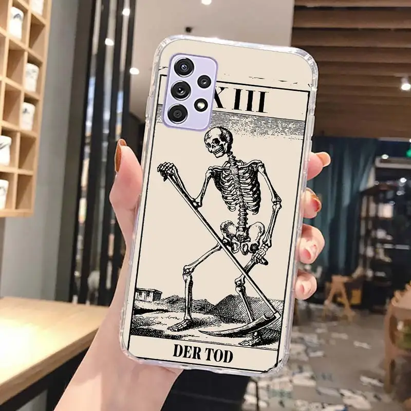 Skeleton Skull Tarot Card Phone Case Cover For Samsung Galaxy A55 A54 A52 A53 A15 A14 A12 A13 A25 A24 A22 A23 A35 A34 A32 A33 A0