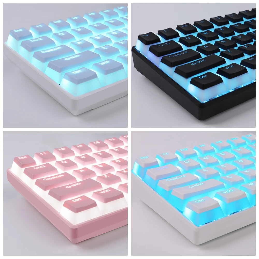 129Keys Pudding Keycap OEM ABS Set Key Cap Ergonomic Cute Key Cap Backlit for Mx Profile Mechanical Keyboard Kit Keycaps