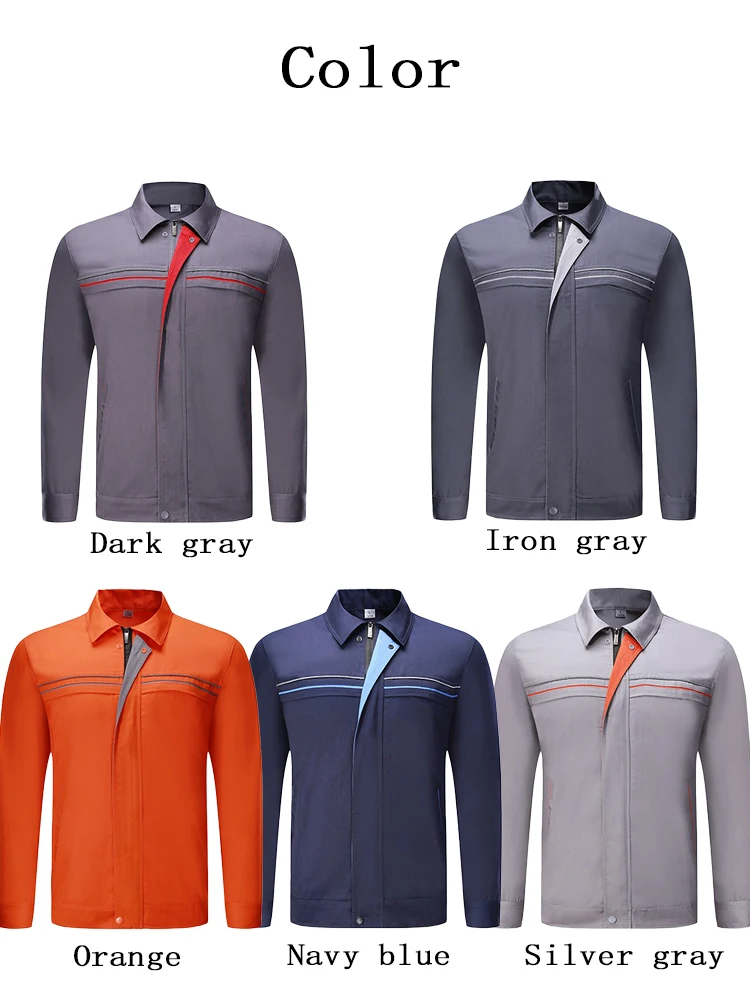 

Unisex Reflective Coverall Spring Autumn Long Sleeve Safety Work Jumpsuit with Abrasion Stain Resistance for Auto Repair Shops