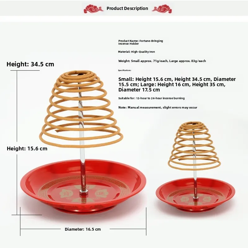 Goldener Räucherstäbchenhalter Chinesische Heimdekoration Räucherplatte Turm Mückenabwehr Räucherstäbchenbrenner 24 Stunden Sandelholz-Räucherwerk...