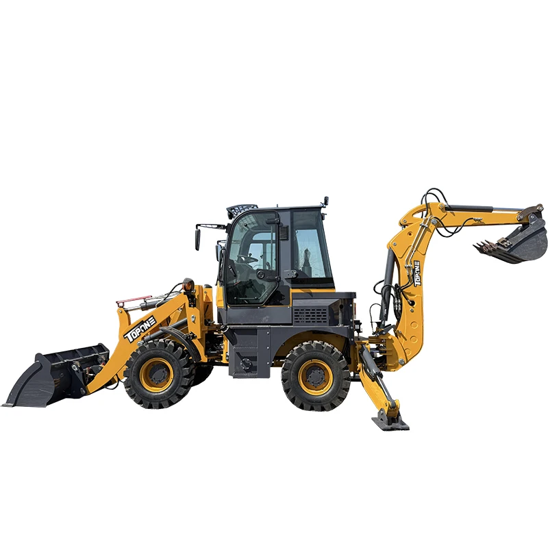 Tractor Backhoe Loader Diesel Hydraulic Cabin A Frame Outriggers Front End Loader Digger Construction Farm Machinery