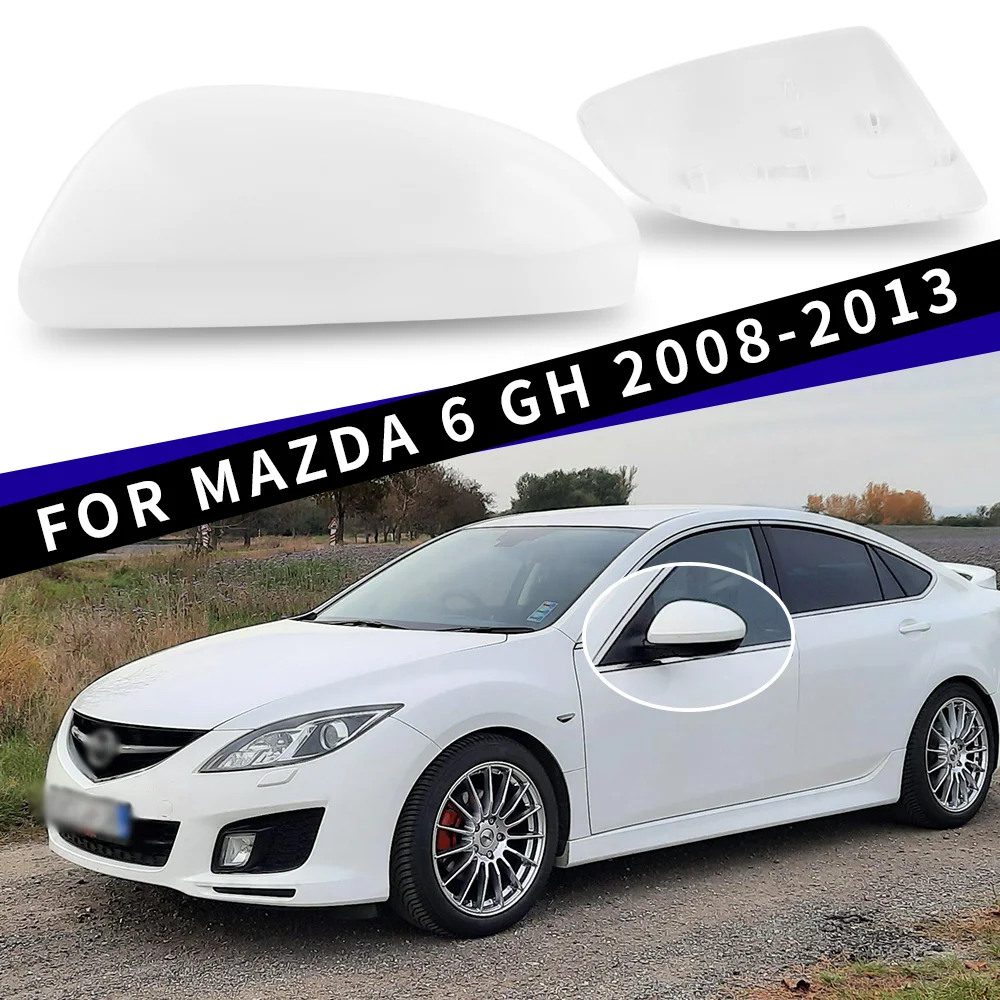 Left & Right Rearview Mirror Cover Side Wing Mirror Housing for Mazda 6 Atenza 2008-2013, Direct Replacement Auto Exterior Parts