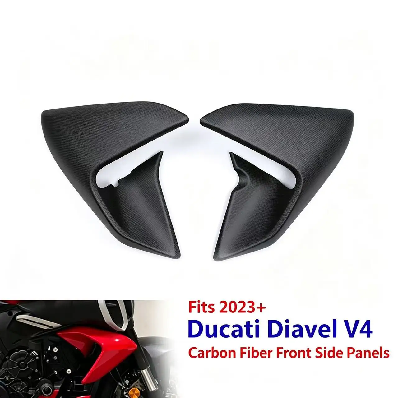 Suitable for big devil ducati Diavel V4 + 2023 motorcycle shell converted accessories 100% pure dry carbon fiber fender dome