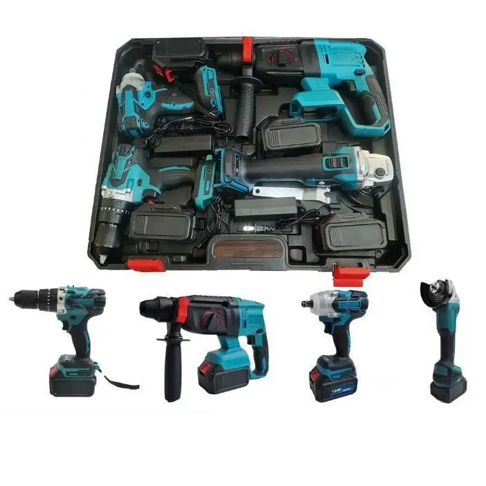 Original brand newLAR·IX 4 sets Lithium Wrench Hand Drill Impact Drill Electric Set Brushless Lithium Tools Set Electric Hammer