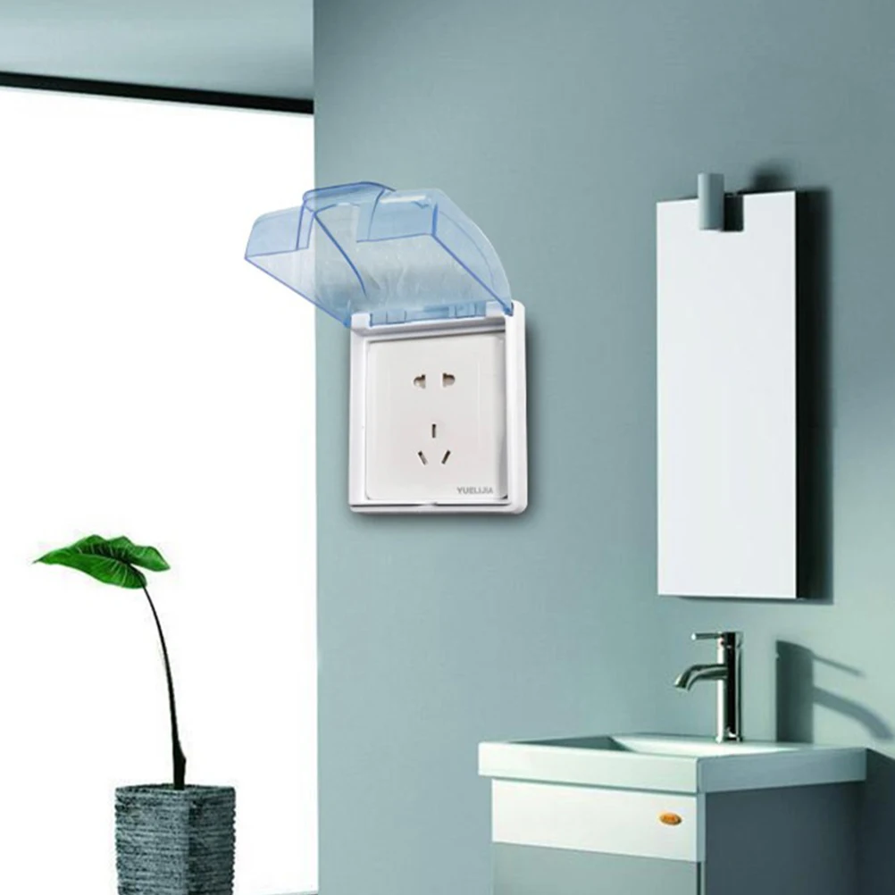 

4pcs Waterproof Socket Box 90 Degree Cover Splash Proof Wall Protector For Bathroom Living Room Balcony Outlet Case Wall Socket