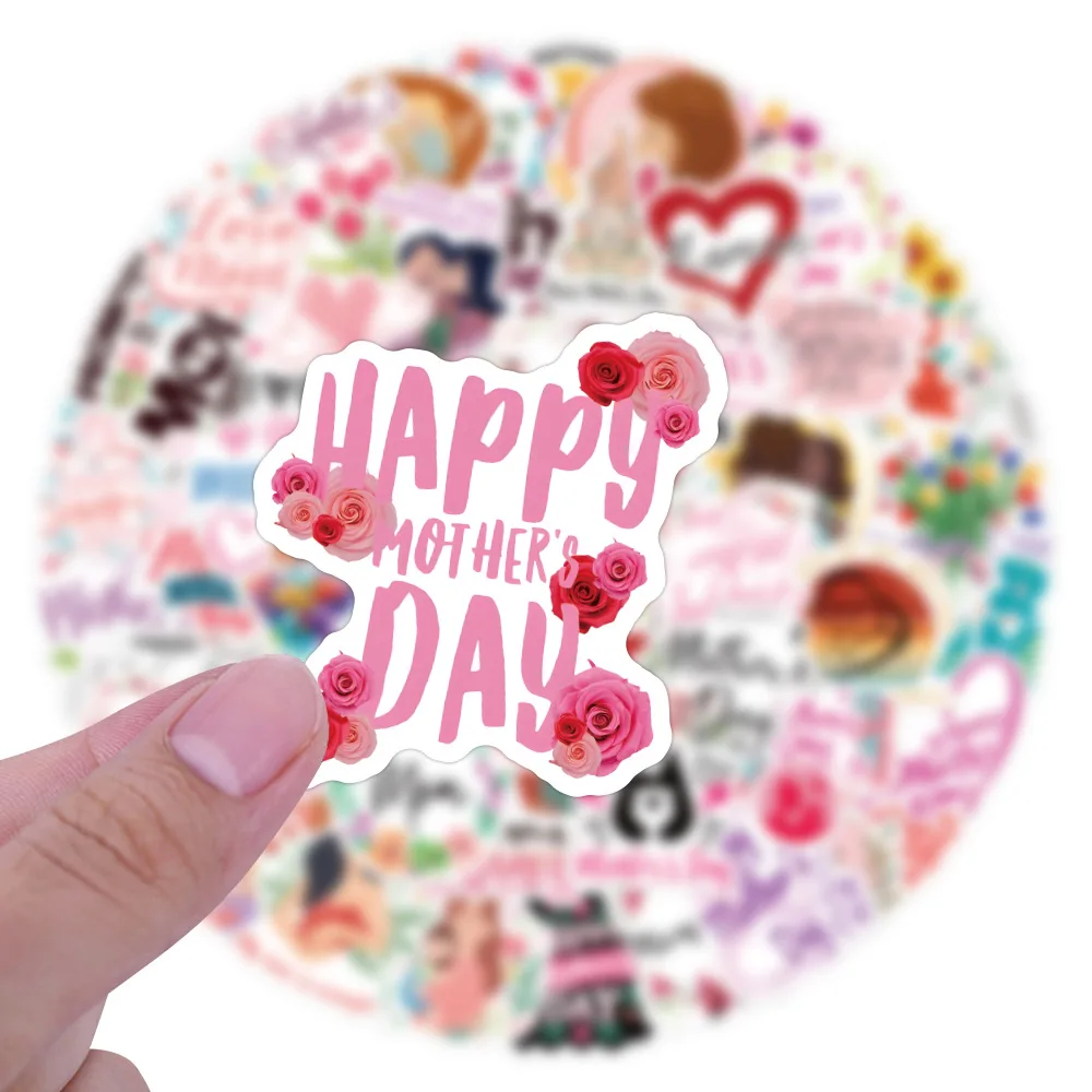 55/110 Stück Muttertags-Liebes-Graffiti-Aufkleber DIY Gepäck Handy Gitarre Tasse Auto Scrapbook Wasserfeste Aufkleber Klassisches Kinderspielzeug