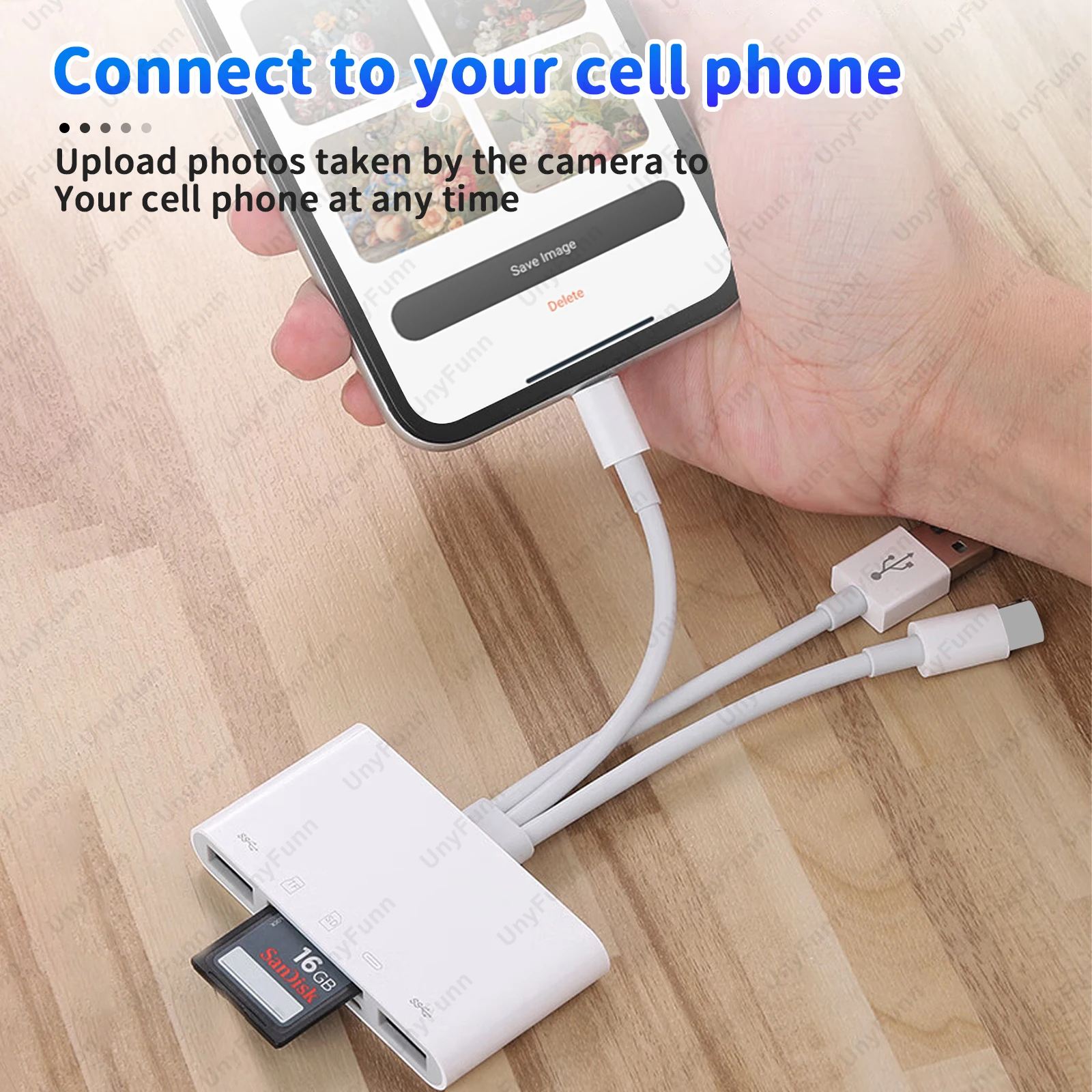 All-In-1 USB Hub Docking Station Memory Card SD TF Card Reader USB-A Cable Splitter USB-C OTG Adapter for iPhone iPad Macbook PC