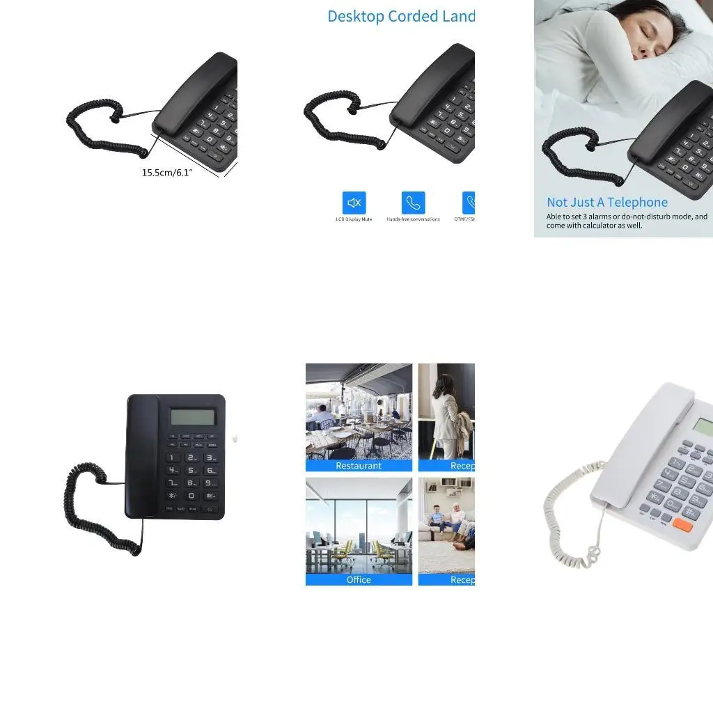 652F VTC-500 Fixed Telephone with Caller 16Ring Music Memory Storage Multi-Functional for Elderly and Seniors