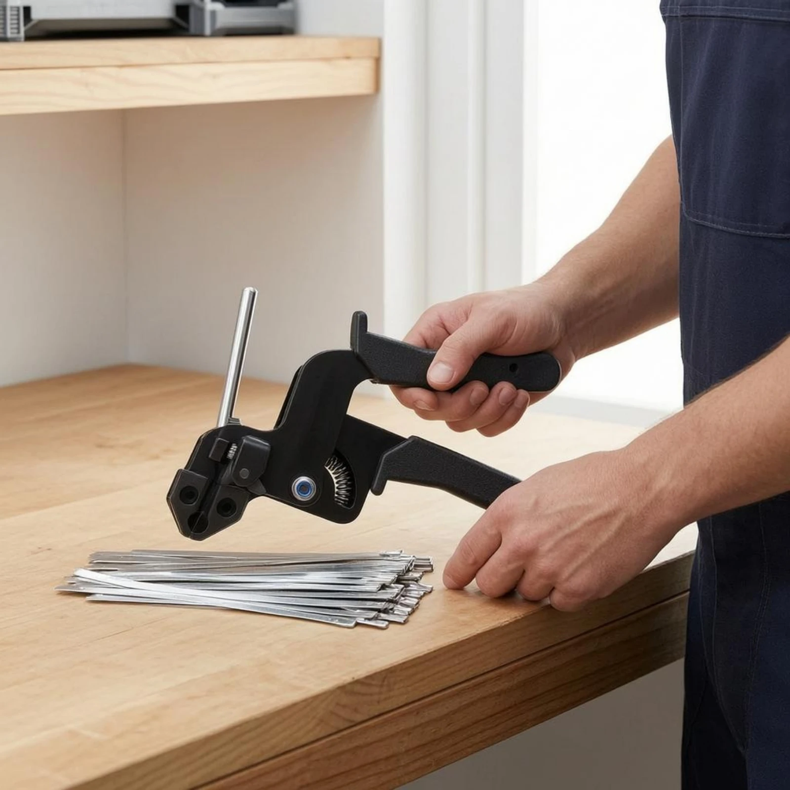 

Cable Tie Tensioning Cutter 20.5 Cm Manual Cable Tie Tensioner Black Metal Stainless Steel