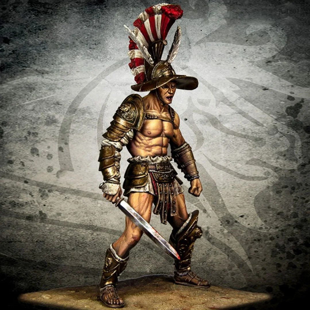 

Масштаб 1/24, фигурка из смолы, комплект модели, римский гладиатор с мечом, в разобранном виде, неокрашенная 3D-печать, статуя, игрушка 787