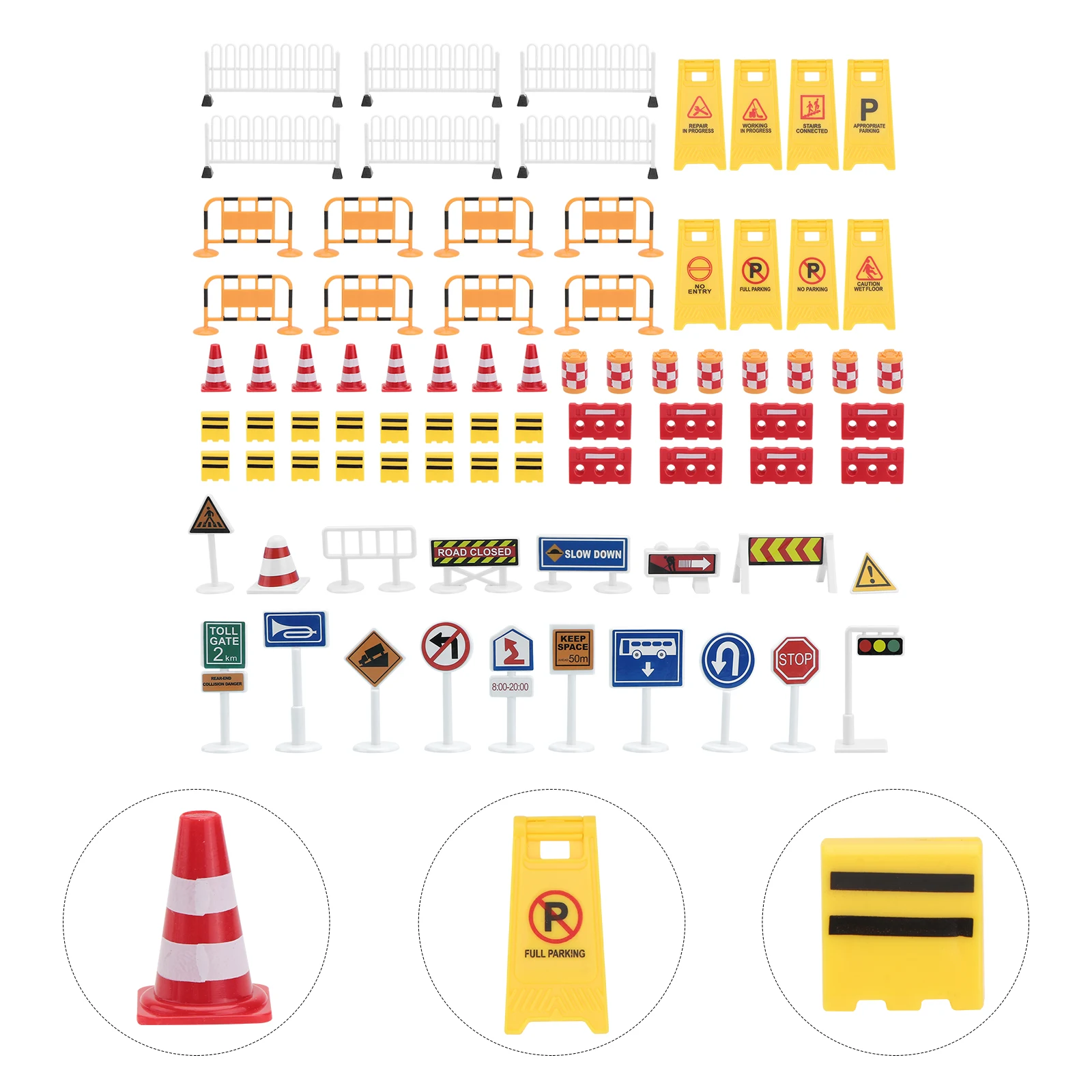 

1 set Simulation Traffic Sign Toy Roadblock Signs for Children Safety Educational Play Street Non Remote Control Model